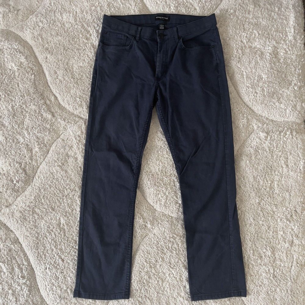 Kenneth Cole GLOFZE Dark Blue Wash Denim Jeans Lightweight Men 32X29 EUC